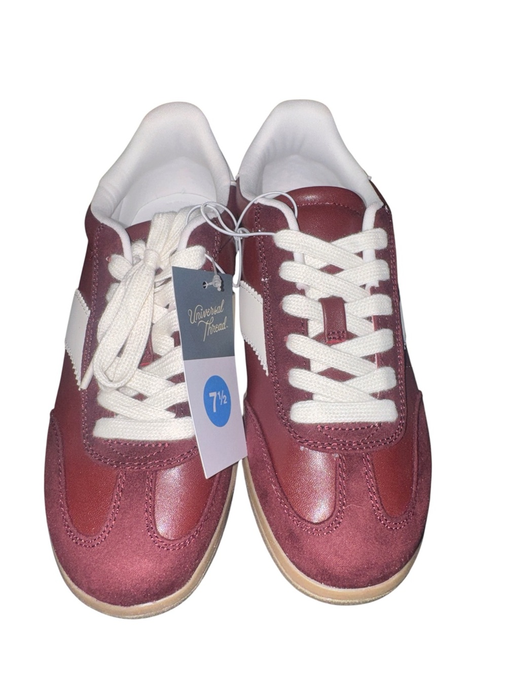 Universal Thread Burgundy and White Retro-Style Sneakers - Picture 3 of 4